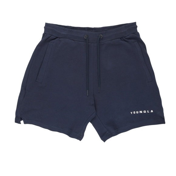 Mens YoungLA 118 The Perfect Sweat Shorts - Navy Size Large 6.5in Inseam - Picture 1 of 8